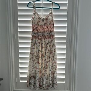 Anthropologie Brown and Orange Sundress Midi